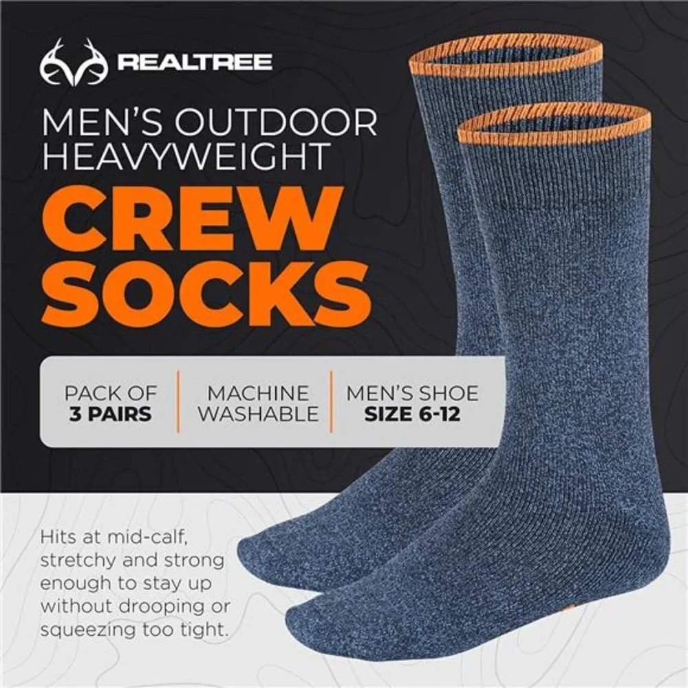 3 Pack Heavy Weight thermal Crew Sock - Thick Insulated Socks for Boots